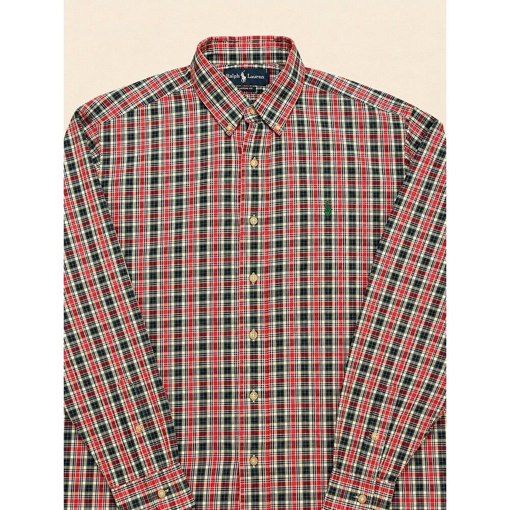 Ralph Lauren Men’s Large Classic Fit Plaid Long Sleeve Button-Down Shirt